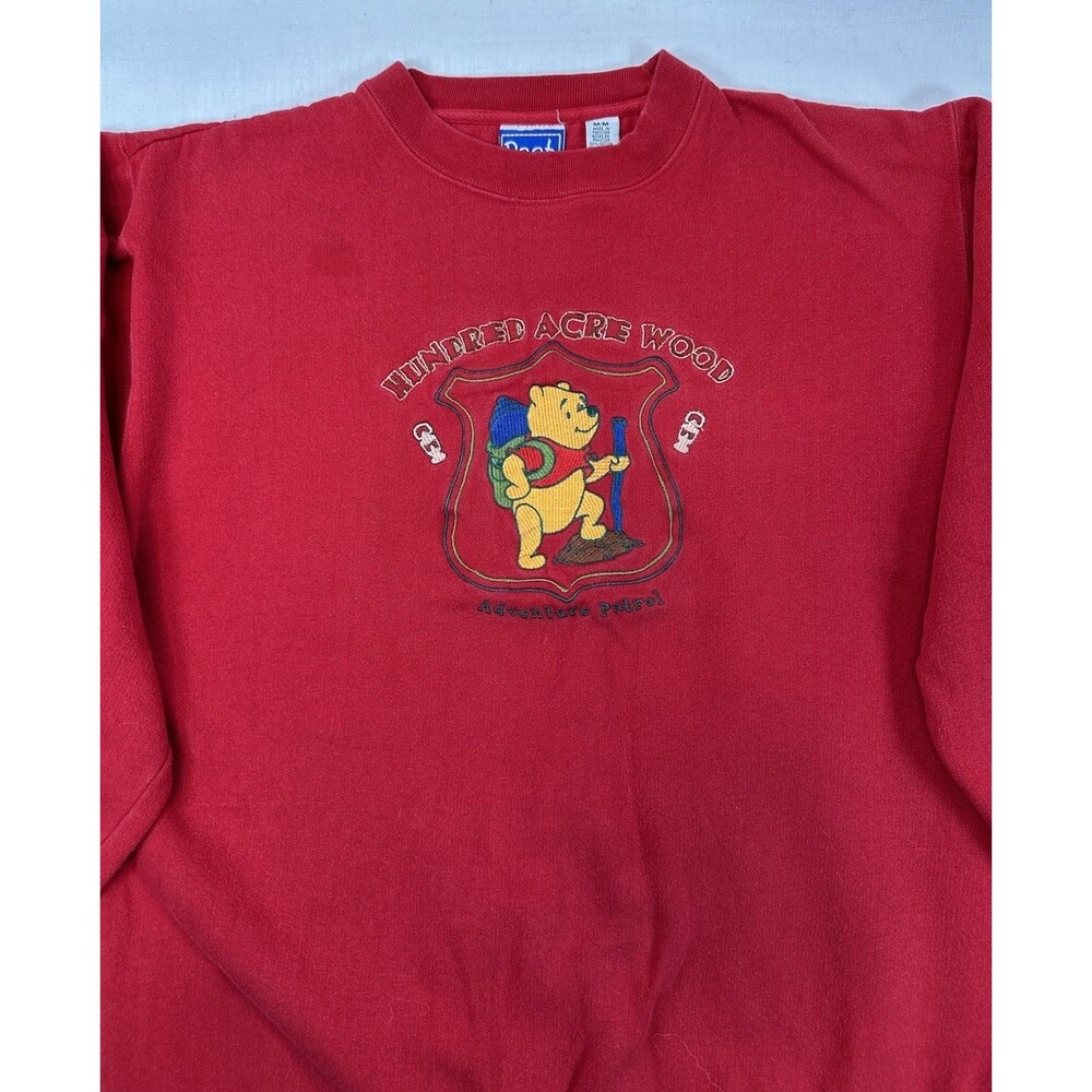 Vintage 90s Winnie the Pooh Disney HUNDRED ACRE WOOD Red Sweatshirt Women’s M